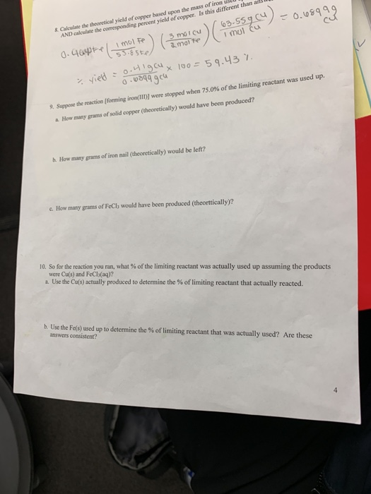 Solved Calculate the theoretical yield of copper based upon