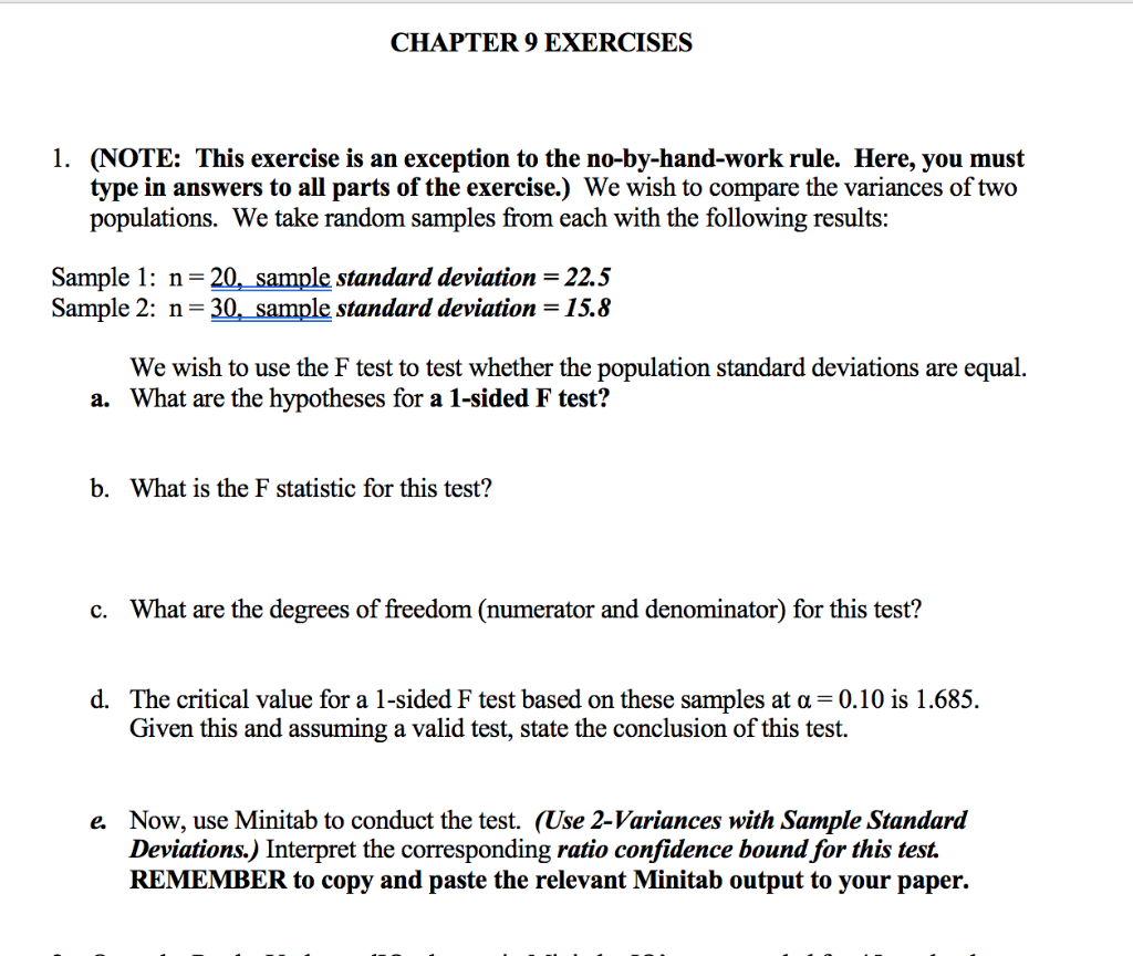 Solved Chapter 9 Exercises 1 Note This Exercise Is An Chegg Com