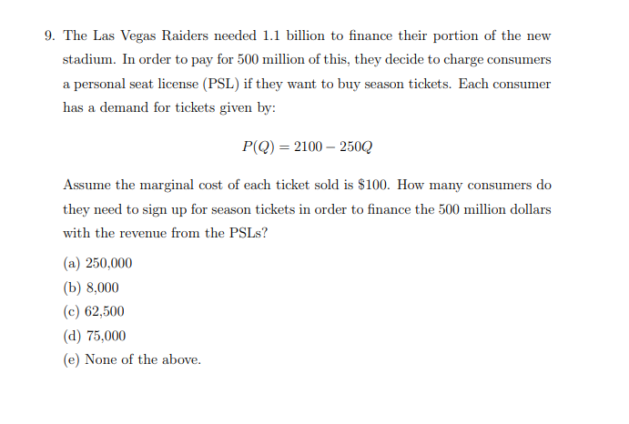 PSLs for Las Vegas Raiders will cost up to $75,000