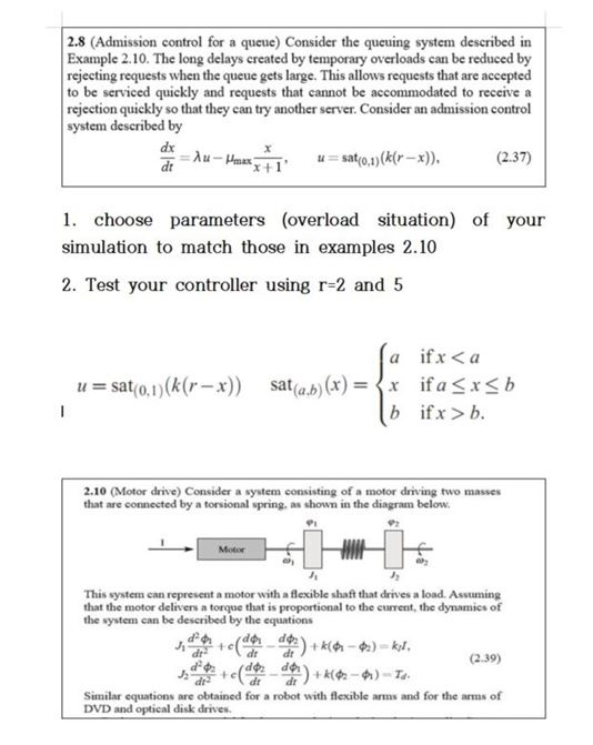 2.8 (Admission control for a queue) Consider the | Chegg.com