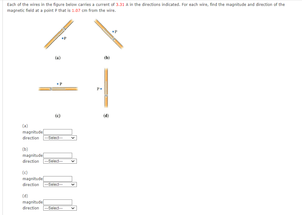Solved Each of the wires in the figure below carries a | Chegg.com