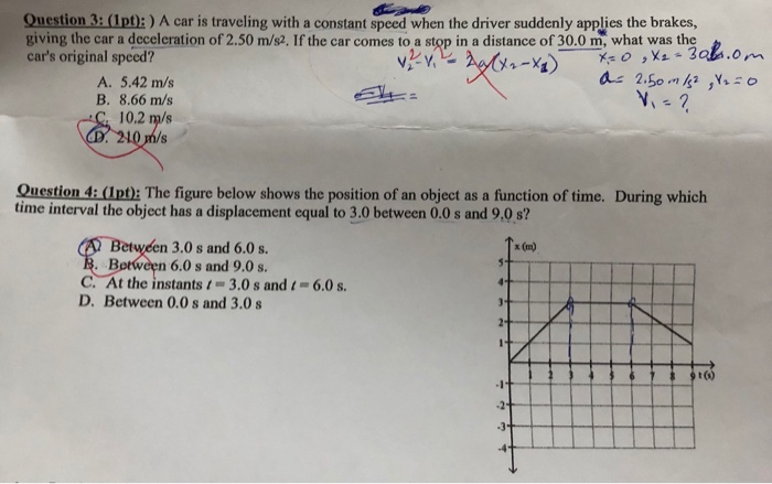 Solved Question 3: (Ipt):) A car is traveling with a | Chegg.com