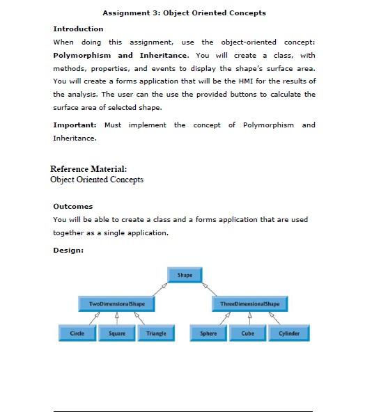 Solved Assignment 3: Object Oriented Concepts Introduction | Chegg.com