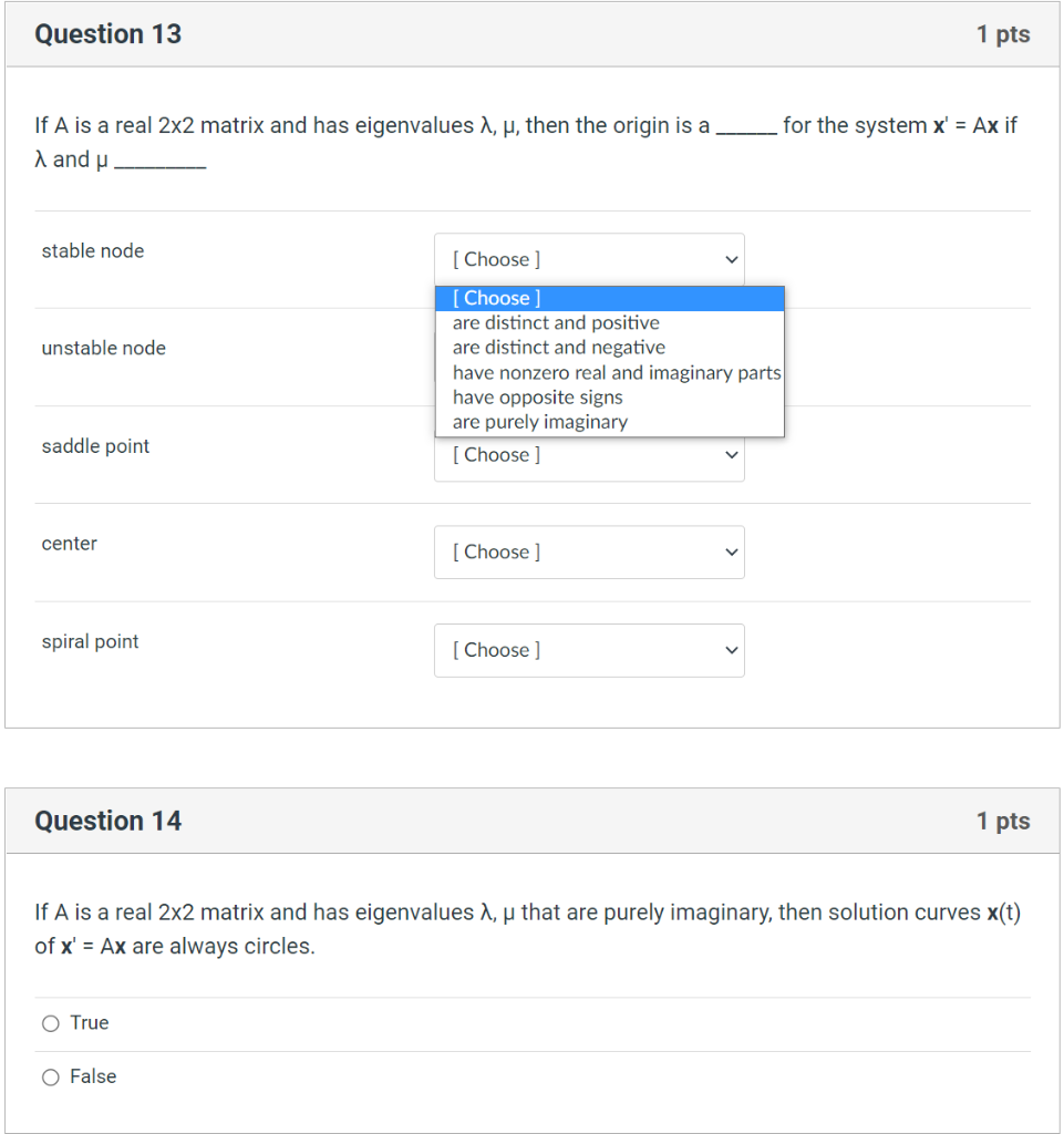 Solved The eigenvalues of a square matrix A are the numbers | Chegg.com