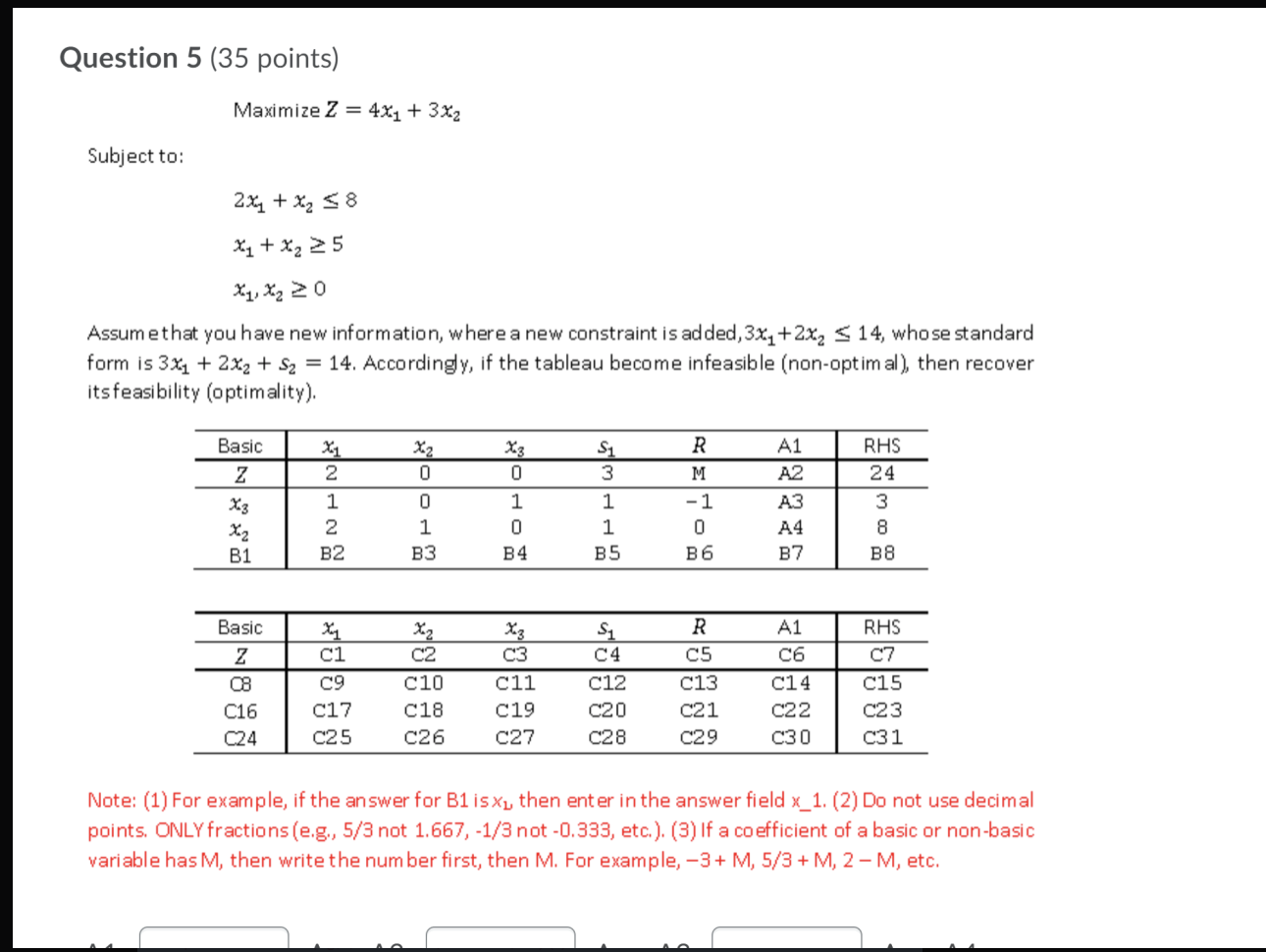 Solved Question 5 35 Points Maximize Z 4x1 3x2 Subject