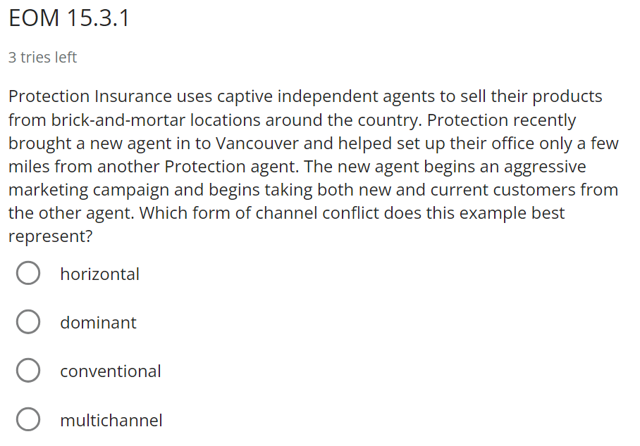 Solved Protection Insurance uses captive independent agents | Chegg.com
