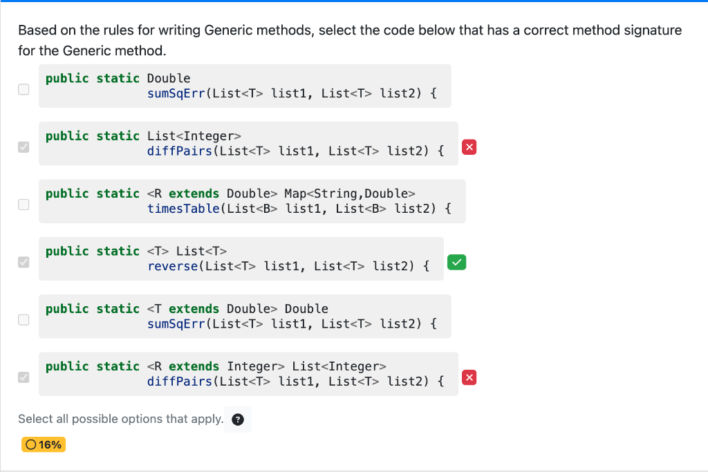 Solved Based on the rules for writing Generic methods, | Chegg.com