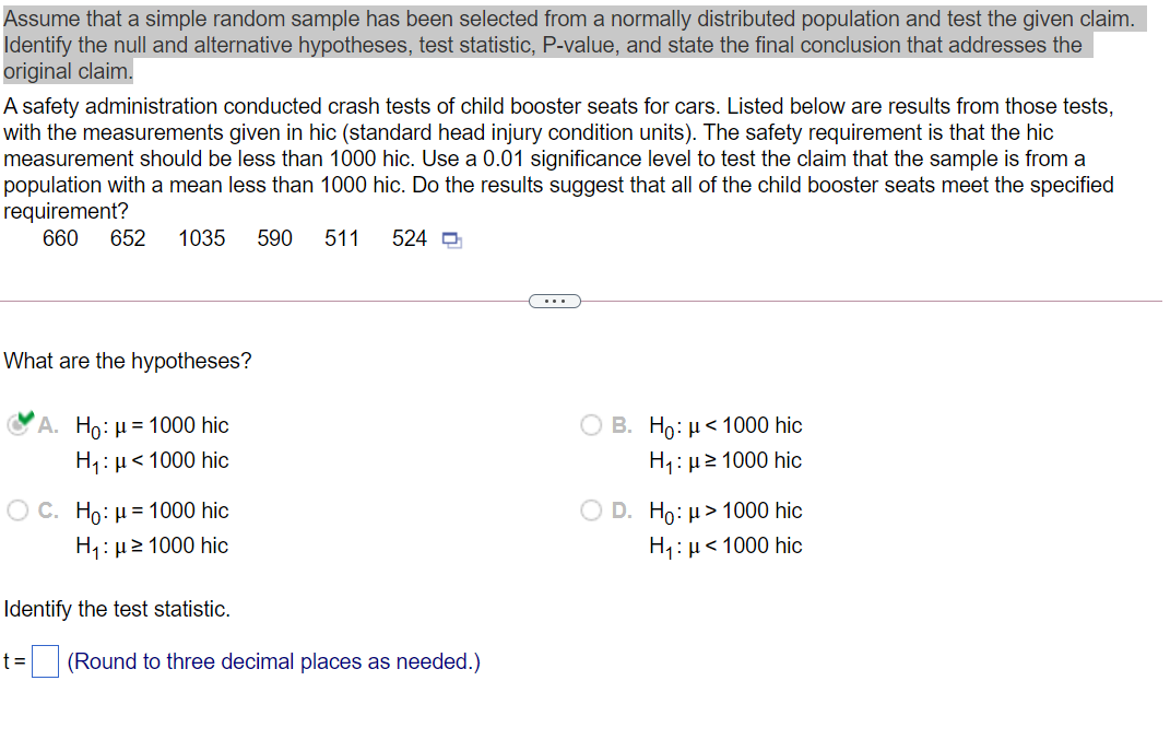 Solved Assume that a simple random sample has been selected | Chegg.com