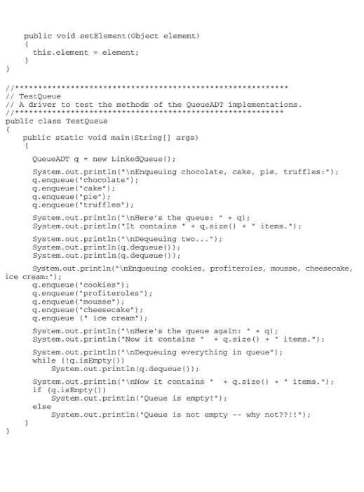 Solved A Linked Queue Implementation File Queueadt Java 5967