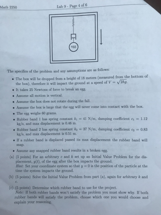 Solved 3. (Egg Drop) The goal of this question is to model