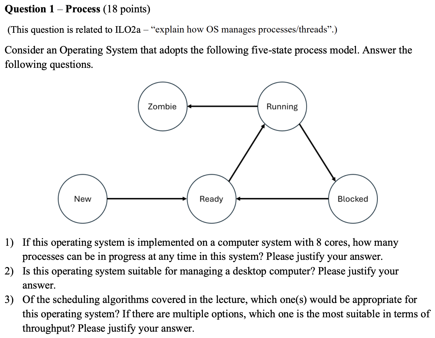 Solved Question 1 - ﻿Process (18 ﻿points)(This question is | Chegg.com