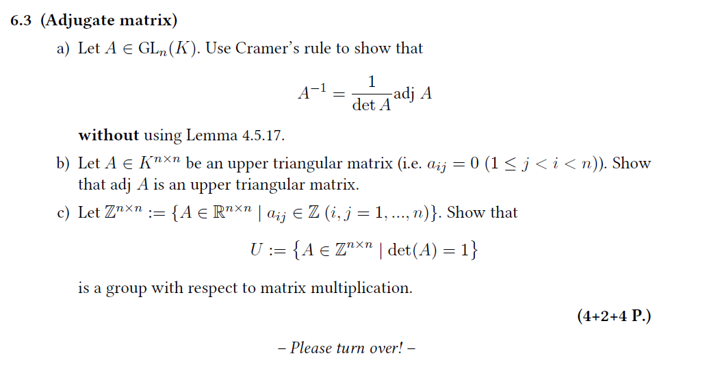 Solved Lemma 4 5 17 Let A Knxn Not Necessarily Inverti Chegg Com