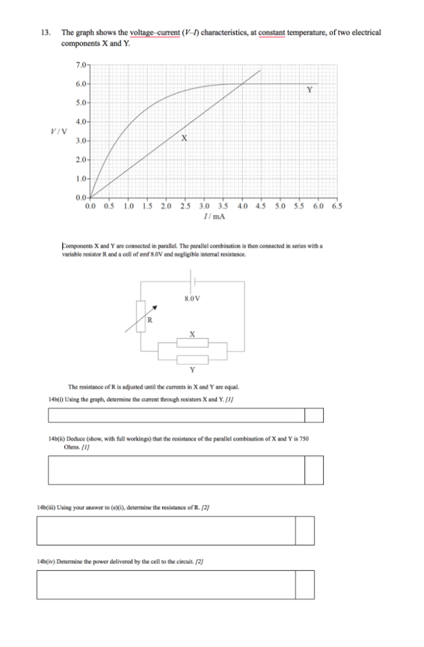 Solved 13. The Graph Shows The Voltage Current (V-) | Chegg.com