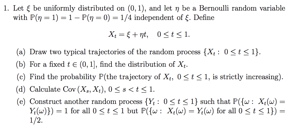 1 Let Be Uniformly Distributed On 0 1 And Let N Chegg Com