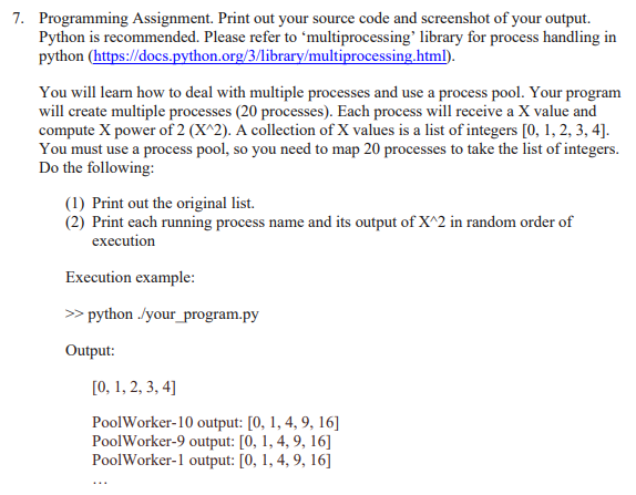 Solved 7. Programming Assignment. Print out your source code | Chegg.com