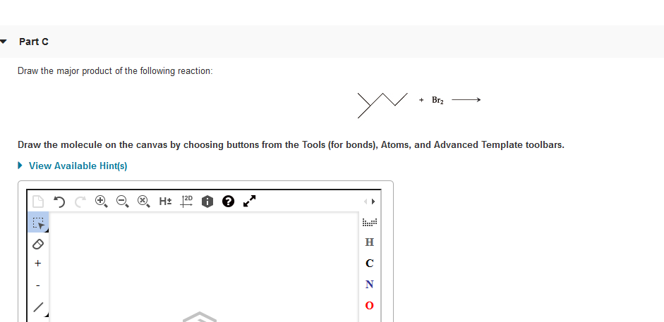 Solved Part C Draw the major product of the following | Chegg.com