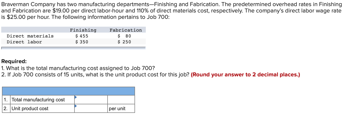 Solved Fickel Company has two manufacturing | Chegg.com