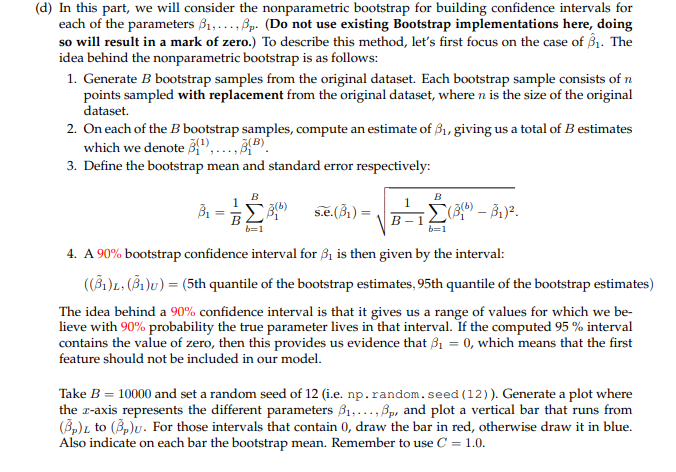 Solved (d) In This Part, We Will Consider The Nonparametric | Chegg.com