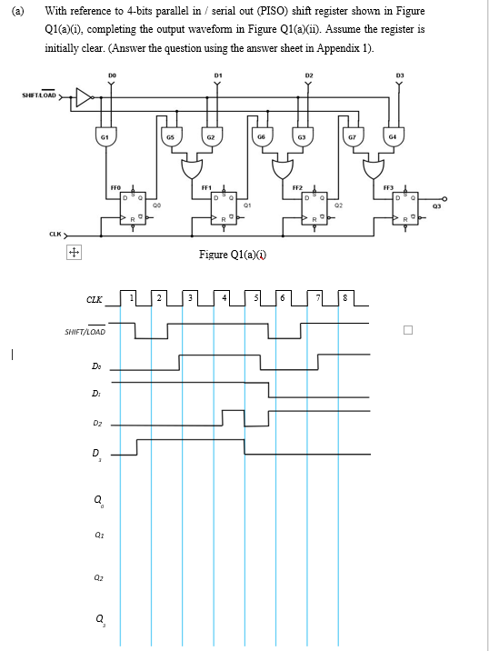 Solved With reference to 4-bits parallel in / serial out | Chegg.com