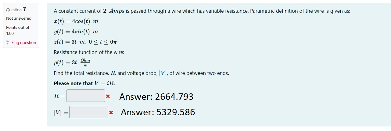 Solved A constant current of 2 Amps is passed through a wire | Chegg.com