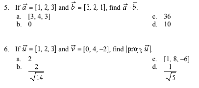 Solved 5. If à - [1, 2, 3] And B - [3, 2, 1], Find đ.. A. | Chegg.com