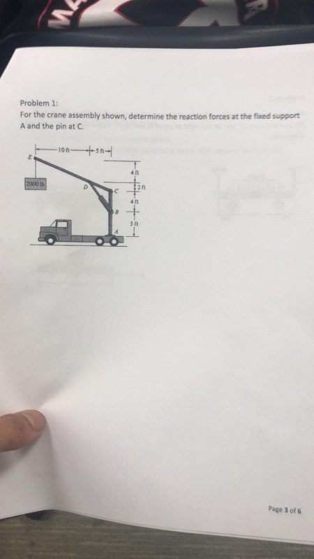 Solved Problem 1: For the crane assembly shown, determine | Chegg.com