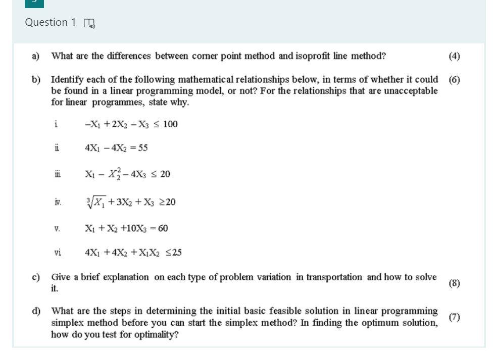 Solved Question 1 m a) What are the differences between | Chegg.com