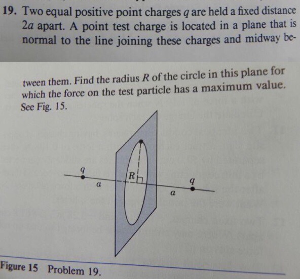 Solved 19. Two equal positive point charges q are held a | Chegg.com