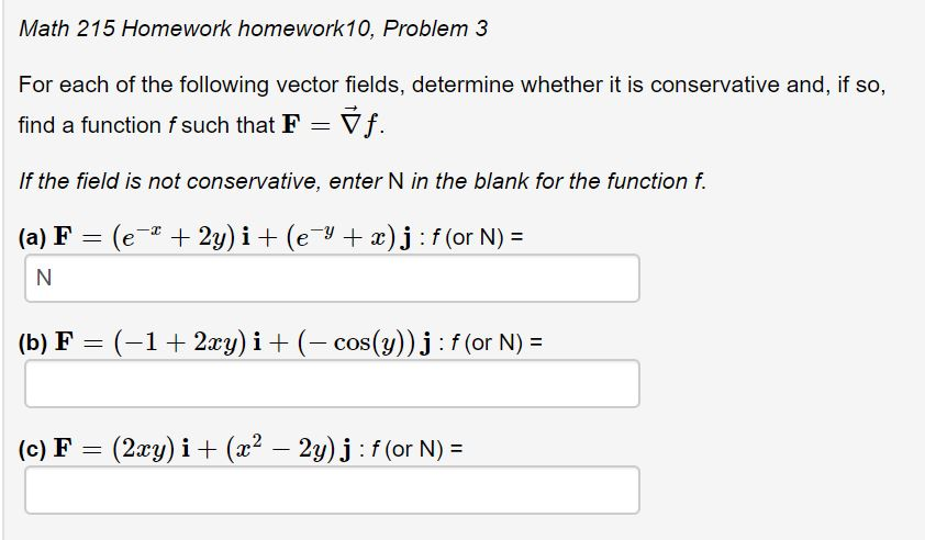 Solved Math 215 Homework homework 10, Problem 3 For each of | Chegg.com