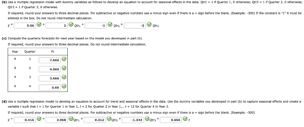 Solved Consider The Following Time Series Data Quarter Year | Chegg.com