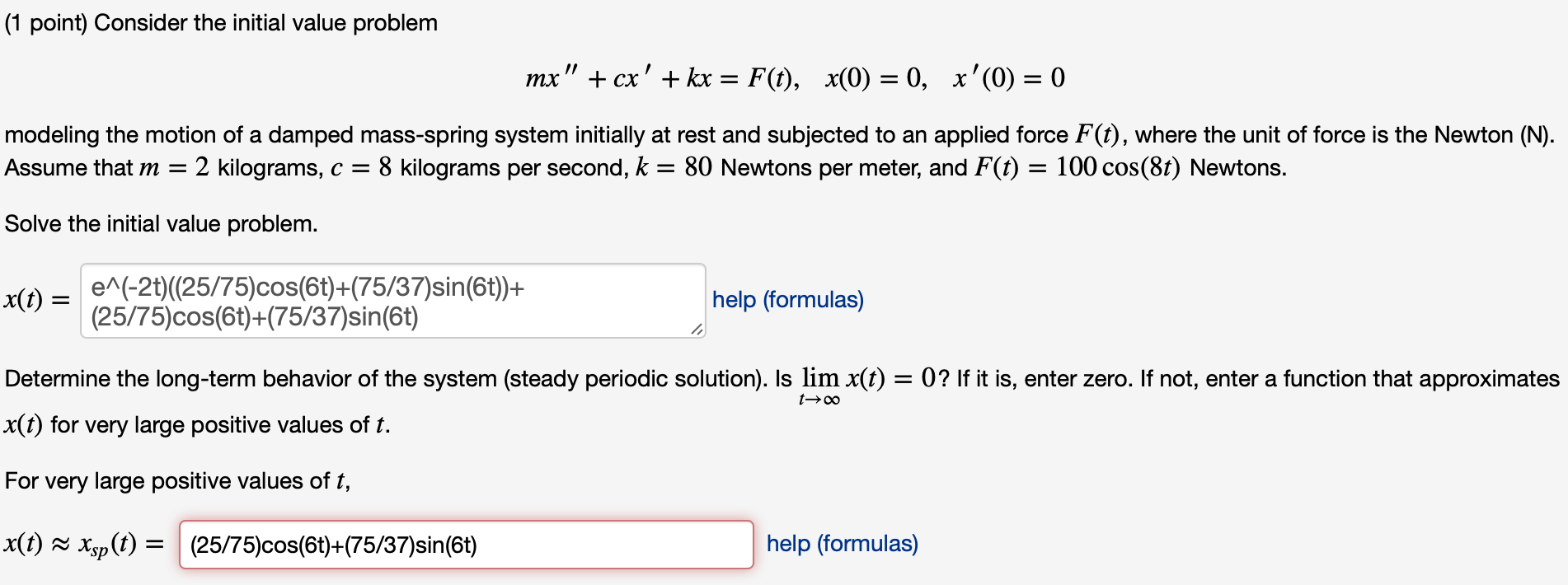 Solved 1 Point Consider The Initial Value Problem Mx Chegg Com