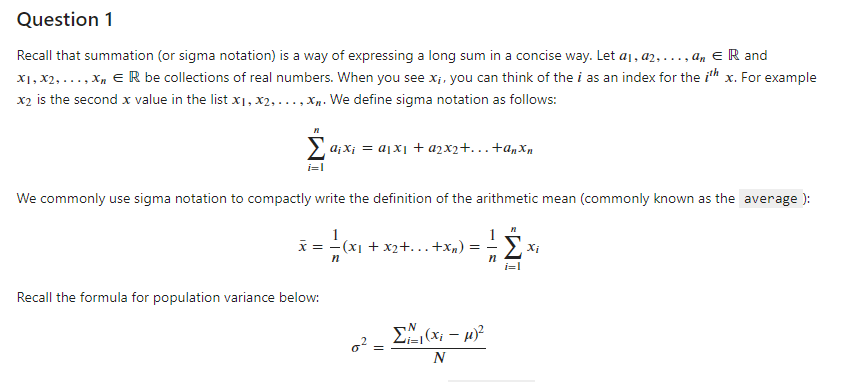 Summation meaning deals