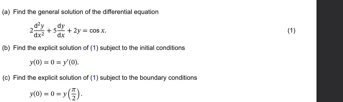 Solved (a) Find the general solution of the differential | Chegg.com