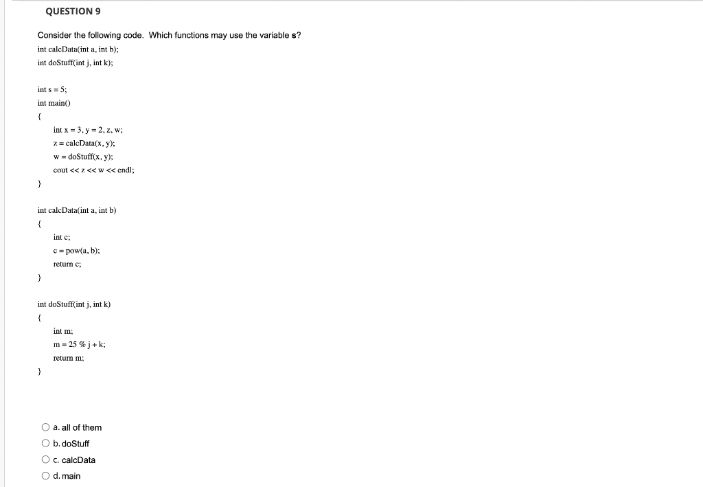 Solved QUESTION 8 If a reference parameter is changed inside | Chegg.com