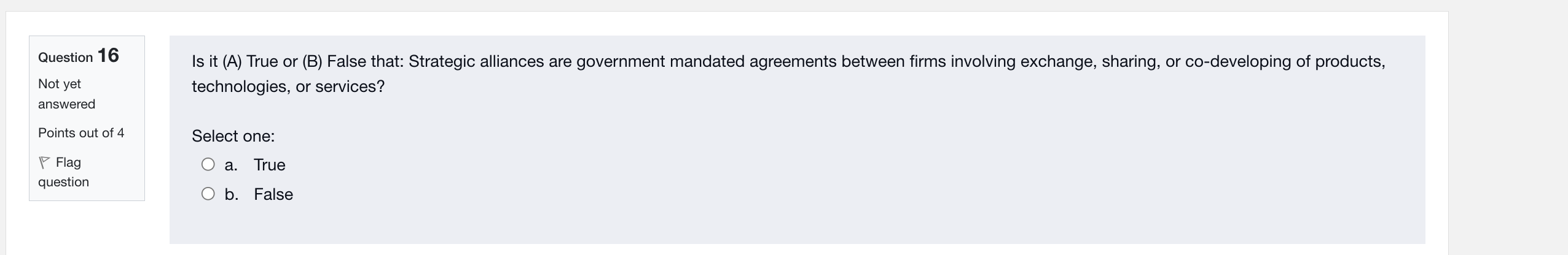 Solved Question 16 Is It (A) True Or (B) False That: | Chegg.com