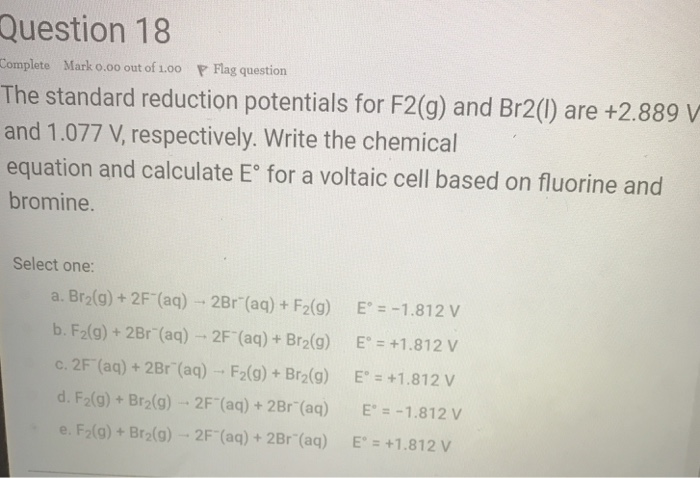 Solved Question 18 Complete Mark O oo Out Of 1 00 P Flag Chegg