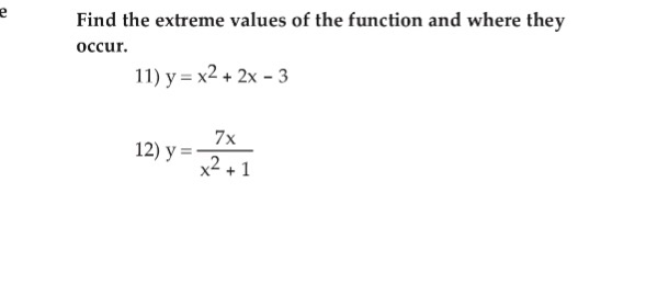Solved Find the extreme values of the function and where | Chegg.com