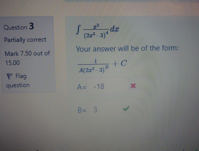 Solved Question 3 Partially correct ( 2 ) z dr Your answer | Chegg.com