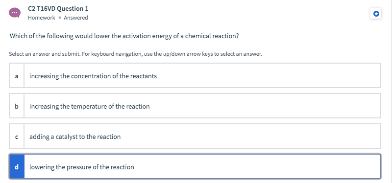 Solved C2 T16VD Question 1 Homework Answered Which of the | Chegg.com