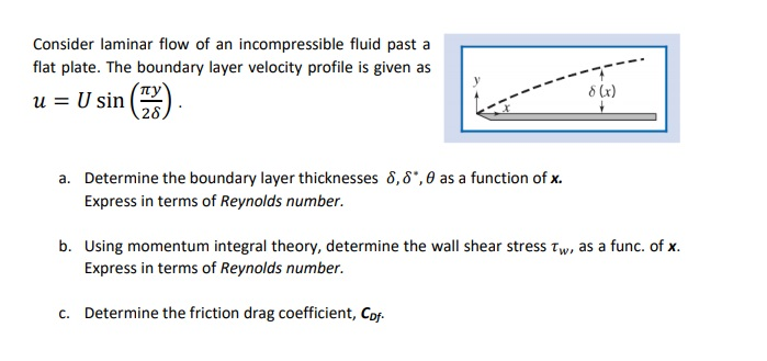 Solved Consider laminar flow of an incompressible fluid past | Chegg.com