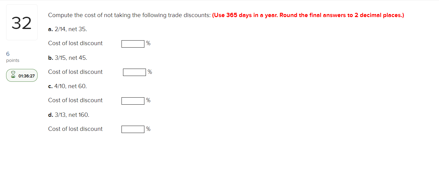 Solved Compute the cost of not taking the following trade