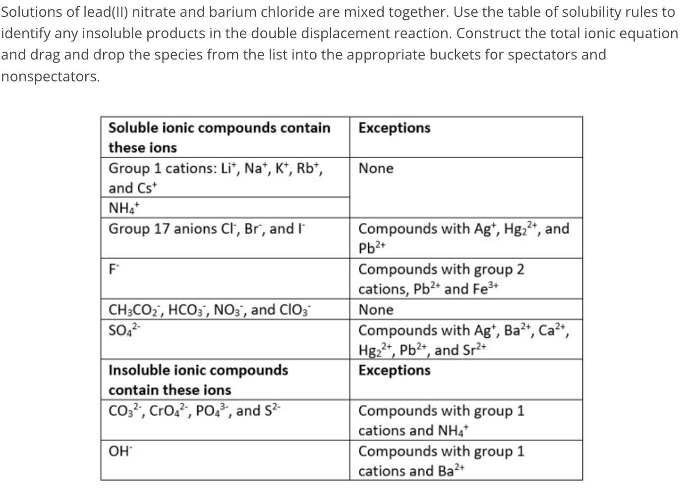 Solved Solutions of lead(II) nitrate and barium chloride are | Chegg.com