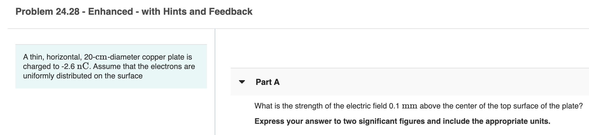Solved Problem 24.28 - Enhanced - with Hints and Feedback A | Chegg.com
