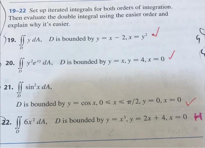 Solved Number21set Up Iterated Integrals For Both Orders If