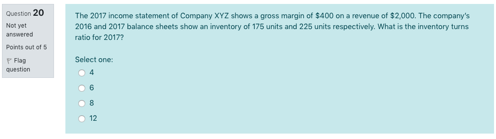 Solved Question 20 Not yet answered The 2017 income | Chegg.com