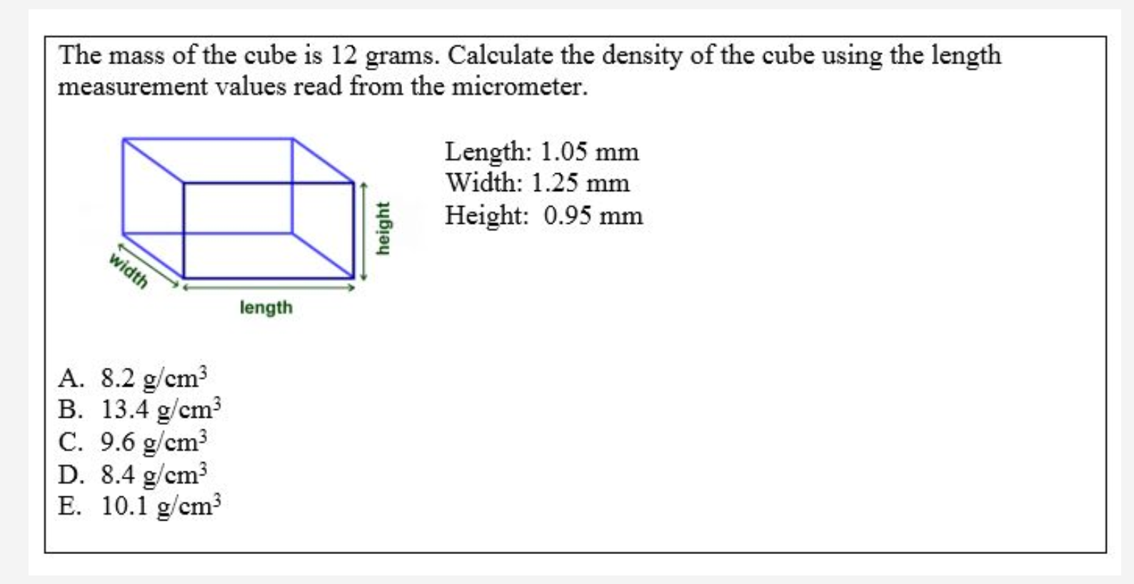 Solved The mass of the cube is 29 grams. Calculate the  Chegg.com