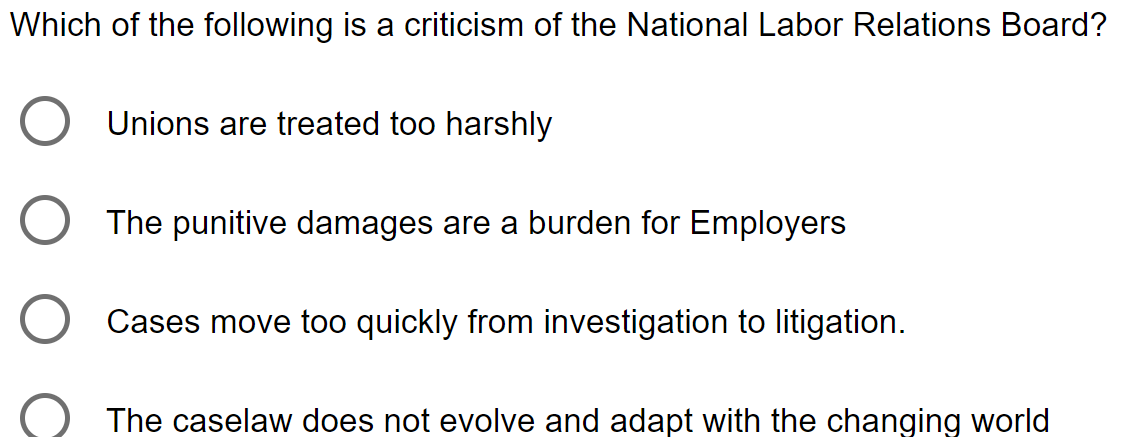 Solved Which of the following is a criticism of the National | Chegg.com