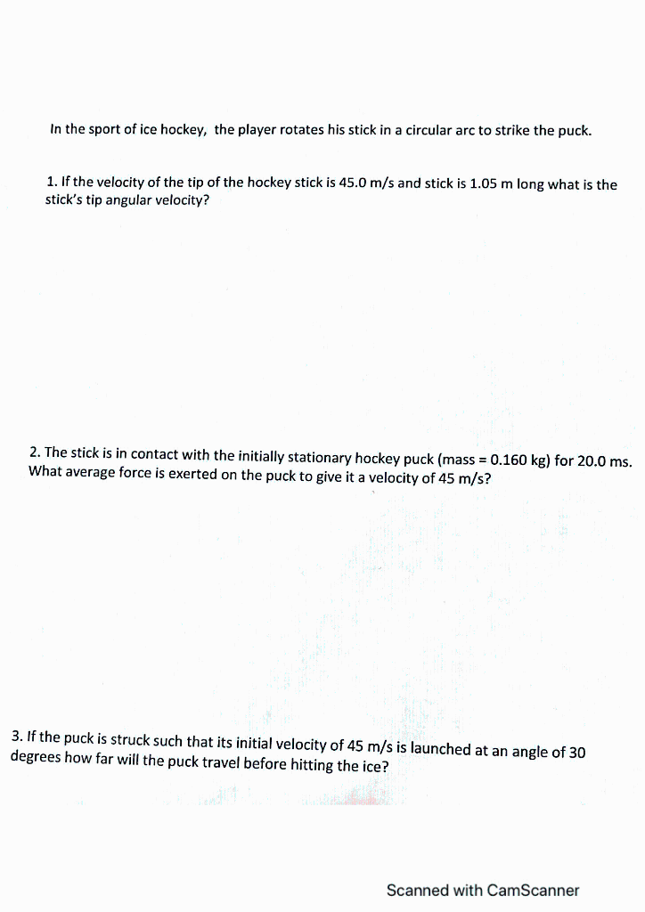 Solved In the sport of ice hockey, the player rotates his