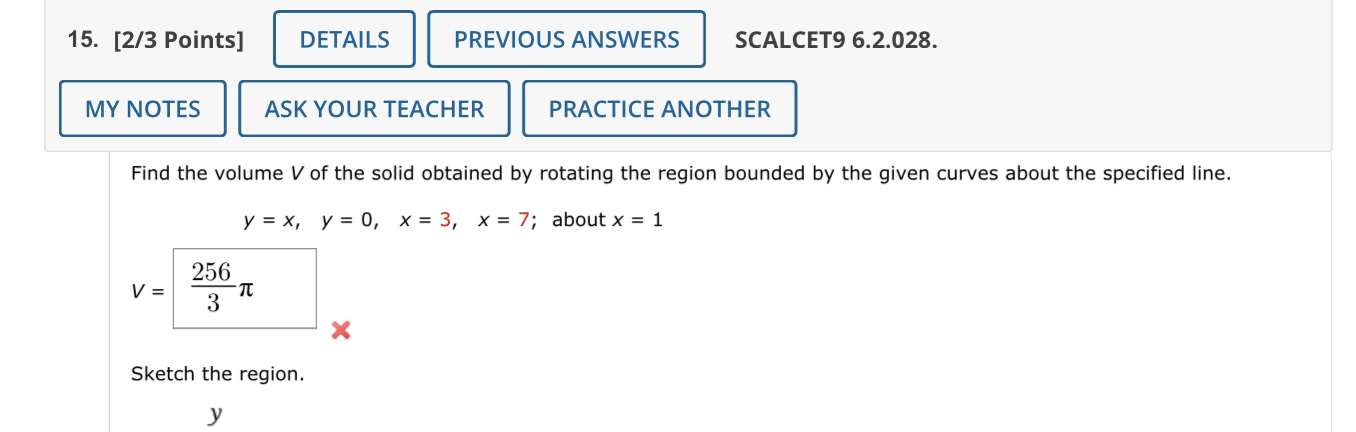 Solved Find The Volume V Of The Solid Obtained By Rotating | Chegg.com