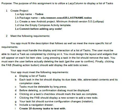 Purpose: The purpose of this assignment is to utilize | Chegg.com